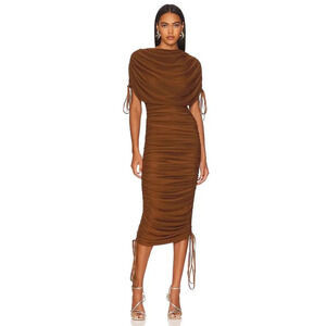 Andrea Iyamah Ratu Midi Dress Coffee Size XS NWT